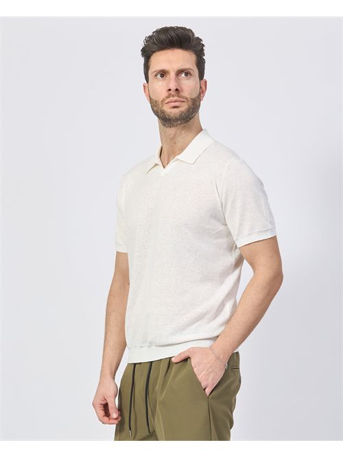 Sette/Mezzo men's polo shirt without buttons SETTE/MEZZO | 650123OFF WHITE